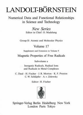 Cover of Inorganic Radicals, Radical Ions and Radicals in Metal Complexes / Anorganische Radikale, Radikalionen und Radikale in Metallkomplexen