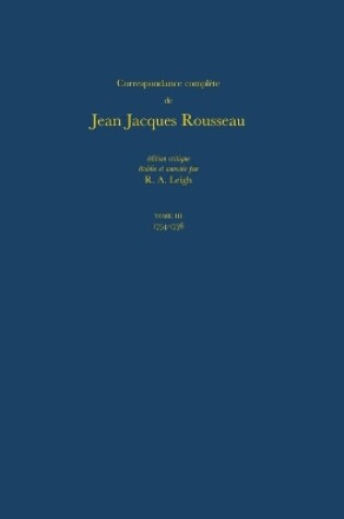 Cover of Correspondence Complete De Rousseau