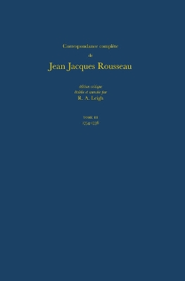 Cover of Correspondence Complete De Rousseau