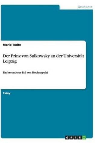 Cover of Der Prinz von Sulkowsky an der Universitat Leipzig