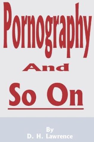 Cover of Pornography and So on