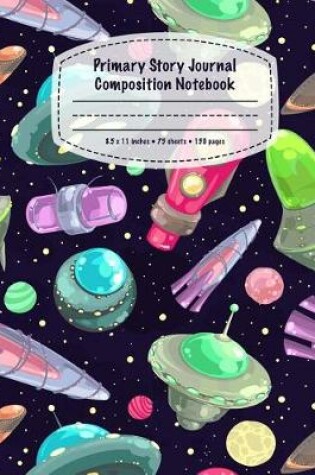 Cover of Cartoon UFO Primary Story Journal Composition Notebook