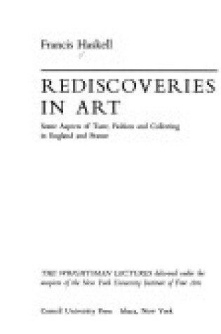 Cover of Rediscoveries in Art