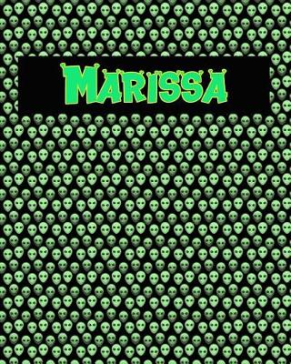 Book cover for 120 Page Handwriting Practice Book with Green Alien Cover Marissa