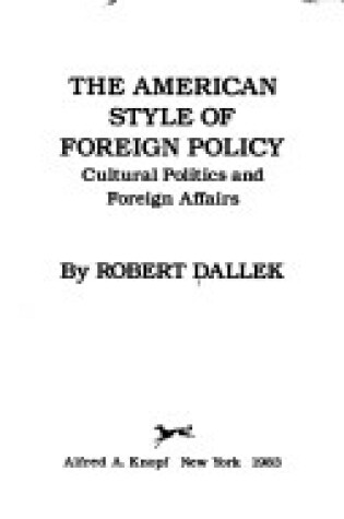 Cover of Amer Style of Frgn Pol