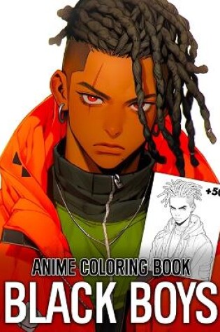 Cover of Black Anime Boys Coloring Book