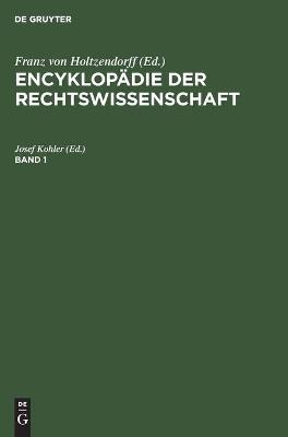 Book cover for Encyklopädie Der Rechtswissenschaft. Band 1