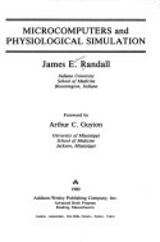 Cover of Microcomputers and Physiological Simulation