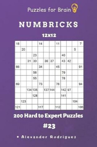 Cover of Puzzles for Brain - Numbricks 200 Hard to Expert Puzzles 12x12 vol. 23