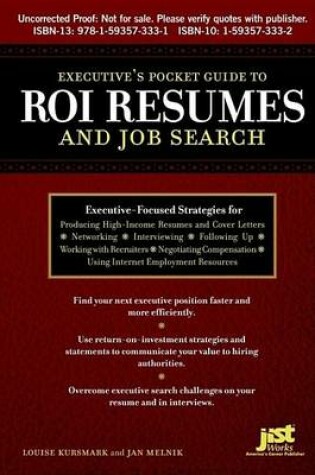 Cover of Executive's Pocket Guide to Roi Resumes and Job Search