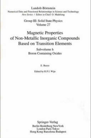 Cover of Boron Containing Oxides