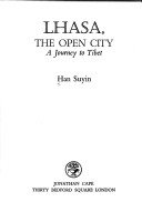 Book cover for Lhasa, the Open City