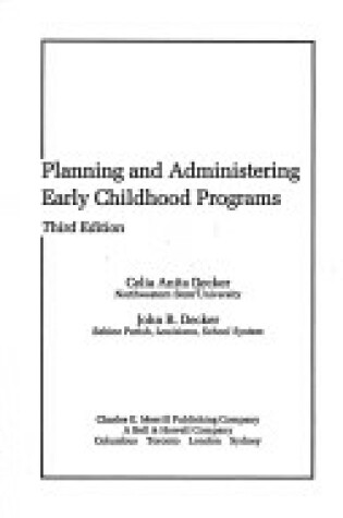 Cover of Planning and Administrating Early Childhood Programmes