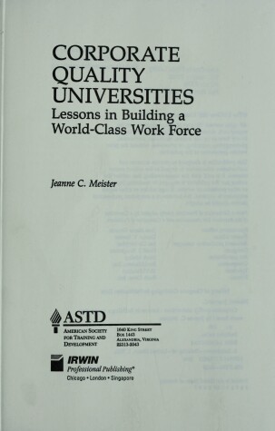 Book cover for Corporate Quality Universities