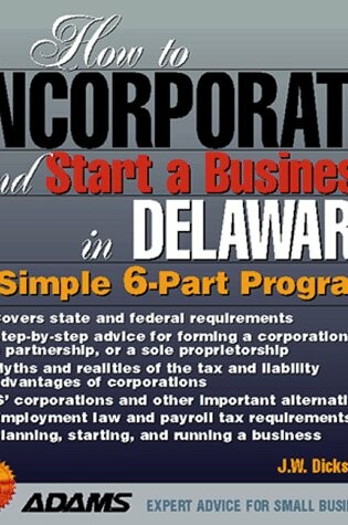 Cover of How to Incorporate and Start a Business in Delaware