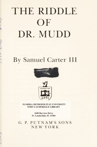 Cover of The Riddle of Dr. Mudd