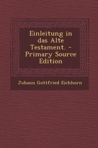 Cover of Einleitung in Das Alte Testament.