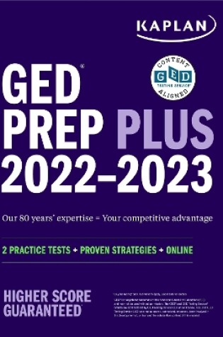 Cover of GED Test Prep Plus 2022-2023: Includes 2 Full Length Practice Tests, 1000+ Practice Questions, and 60 Hours of Online Video Instruction