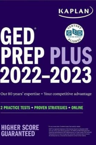 Cover of GED Test Prep Plus 2022-2023, Includes 2 Practice Tests, Online Study Resources, Proven Strategies to Pass the Exam