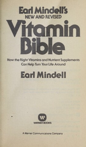 Book cover for Earl Mindell's New and Revised Vitamin Bible