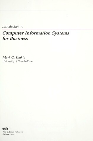 Cover of Introduction to Computer Information Systems for Business