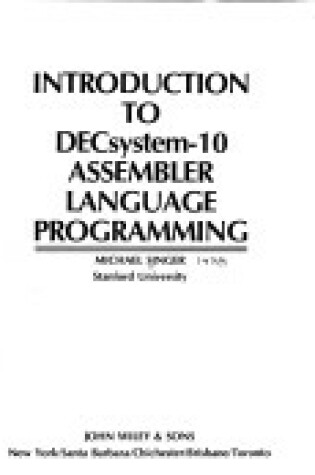 Cover of Introduction to D. E. C. System-10 Assembler Language Programming