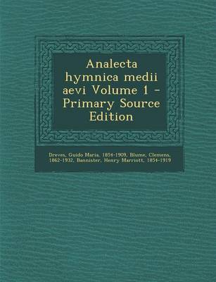 Book cover for Analecta Hymnica Medii Aevi Volume 1