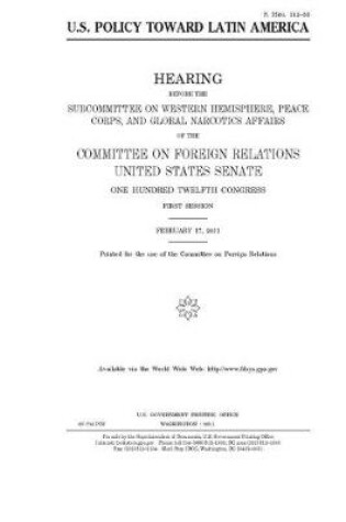 Cover of U.S. policy toward Latin America