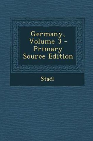 Cover of Germany, Volume 3 - Primary Source Edition