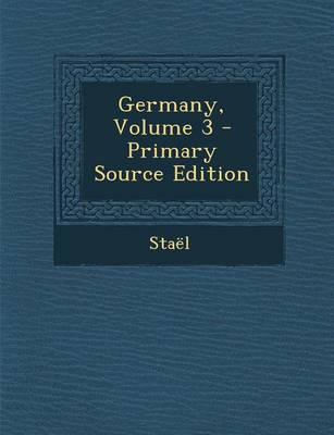 Book cover for Germany, Volume 3 - Primary Source Edition