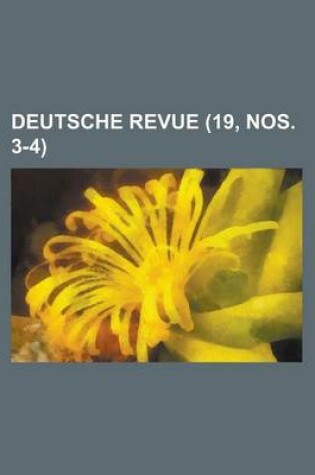 Cover of Deutsche Revue (19, Nos. 3-4 )