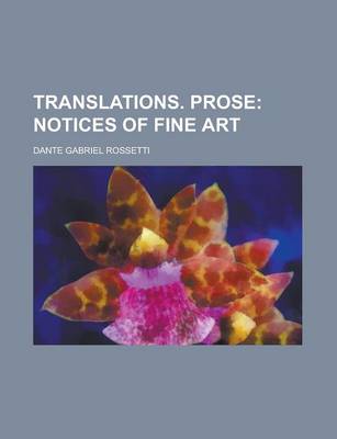 Book cover for Translations. Prose