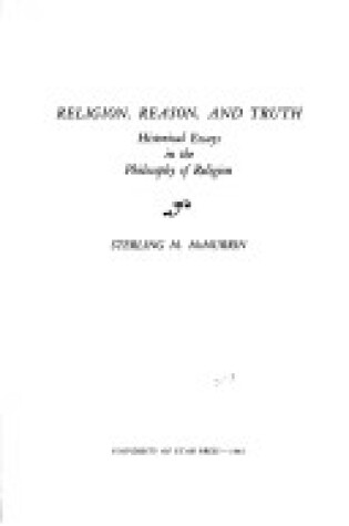 Cover of Religion, Reason, and Truth