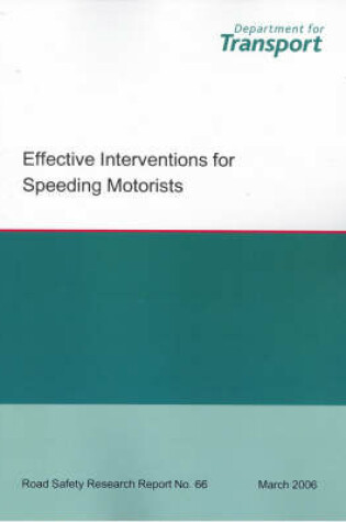 Cover of Effective Intervention for Speeding Motorists