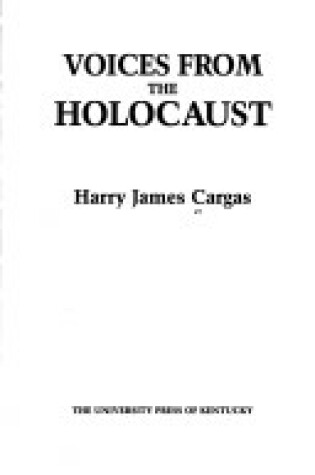 Cover of Voices from the Holocaust