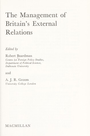 Cover of Management of Britain's External Relations