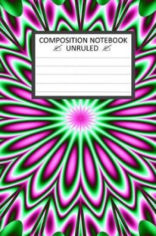 Cover of Unruled Composition Notebook 8" x 10". 120 Pages. Camomile Floral Pink White