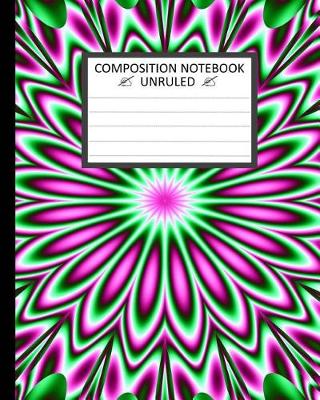 Book cover for Unruled Composition Notebook 8" x 10". 120 Pages. Camomile Floral Pink White