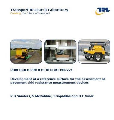 Book cover for Development of a reference surface for the assessment of pavement skid resistance measurement devices