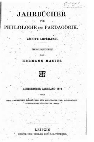 Cover of Jahrbücher für Philologie und Paedogogik