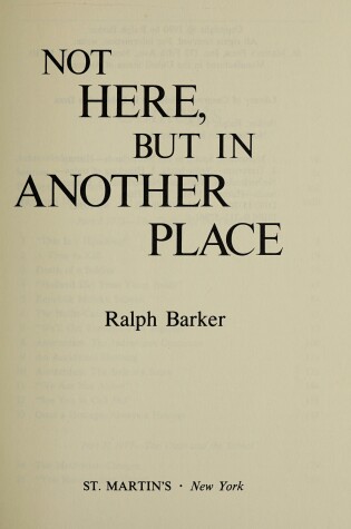 Cover of Not Here, But in Another Place