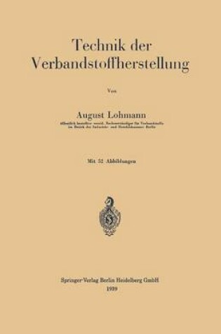 Cover of Technik Der Verbandstoffherstellung