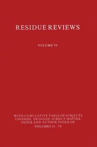 Cover of Residues of Pesticides and Other Contaminants in the Total Environment