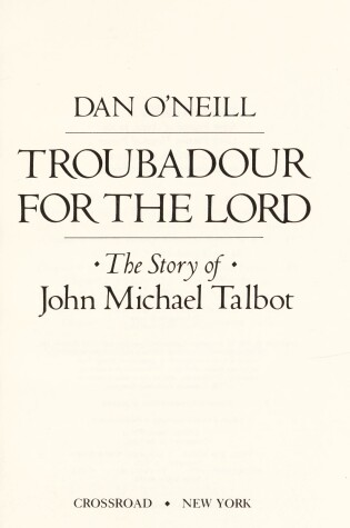 Cover of Troubadour for the Lord