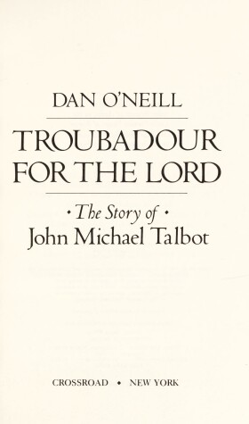 Book cover for Troubadour for the Lord