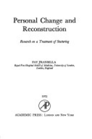 Cover of Personal Change and Reconstruction