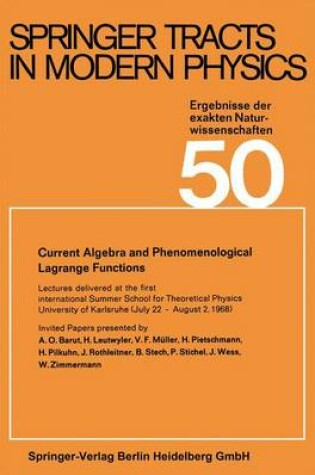 Cover of Current Algebra and Phenomenological Lagrange Functions