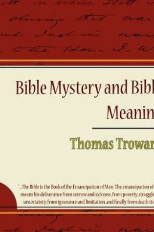 Cover of Bible Mystery and Bible Meaning - Thomas Troward