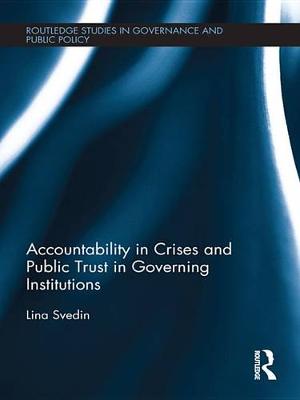 Book cover for Accountability in Crises and Public Trust in Governing Institutions