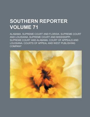 Book cover for Southern Reporter Volume 71